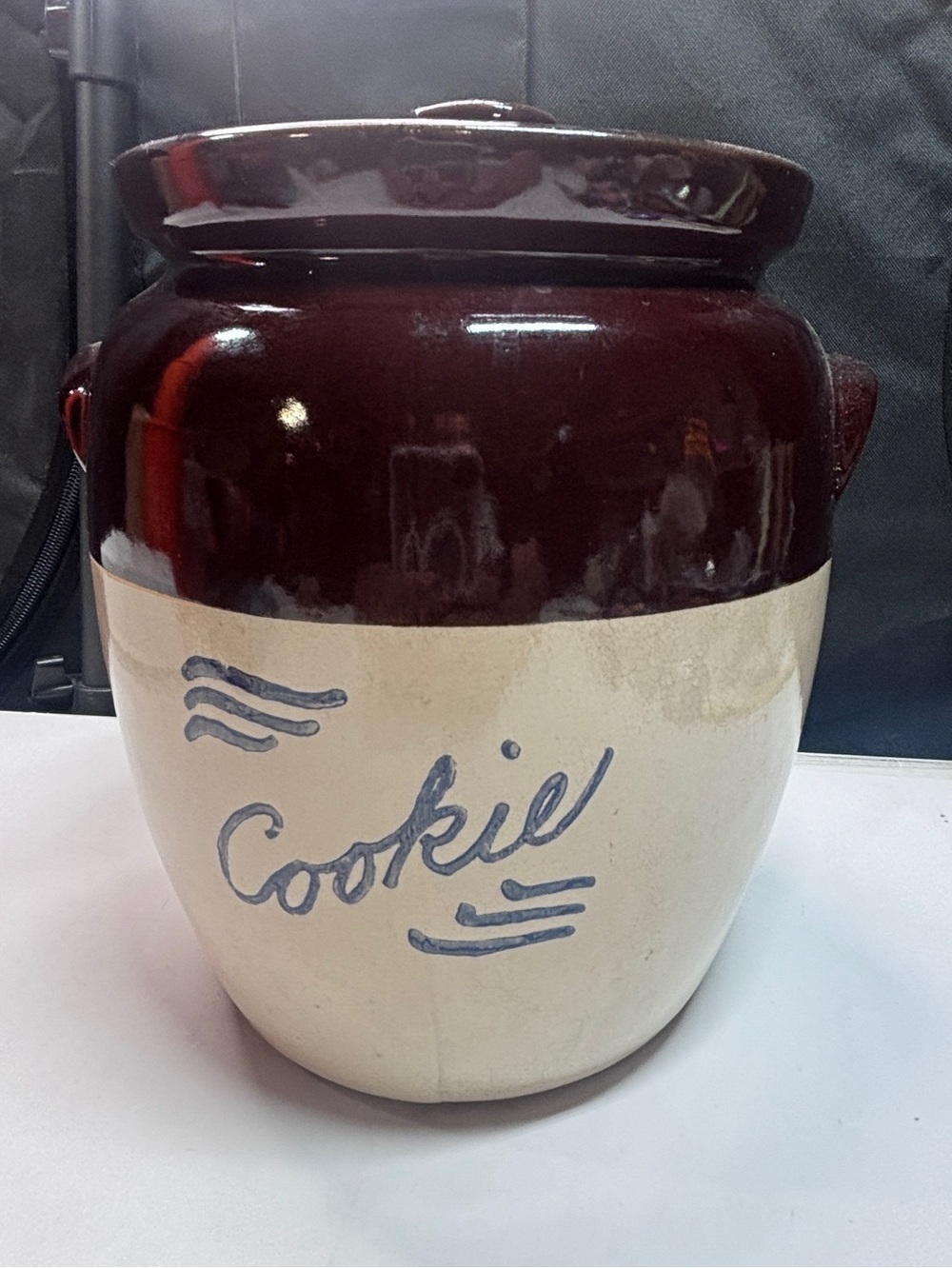 Cookie Crock Bean Pot Look Farmhouse COOKIE JAR Brown Drip Robinson Ransbottom - Picture 2 of 15